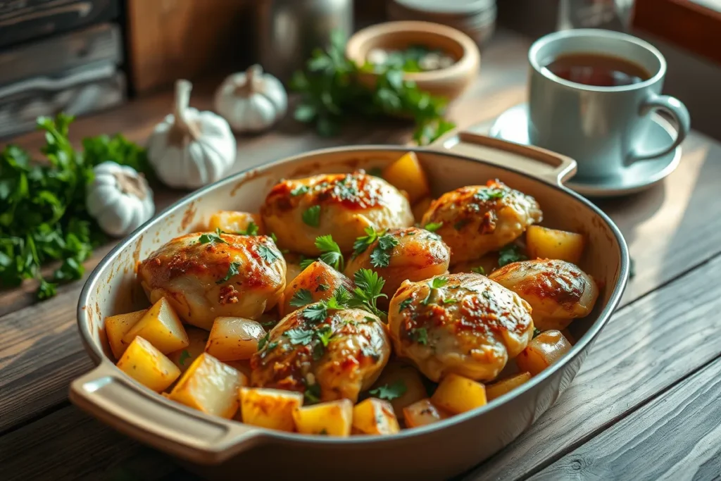 Baked Garlic Chicken and Potatoes