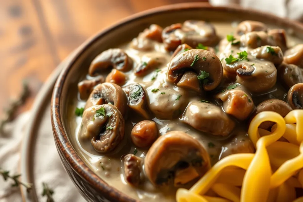 Slow Cooker Mushroom Stroganoff