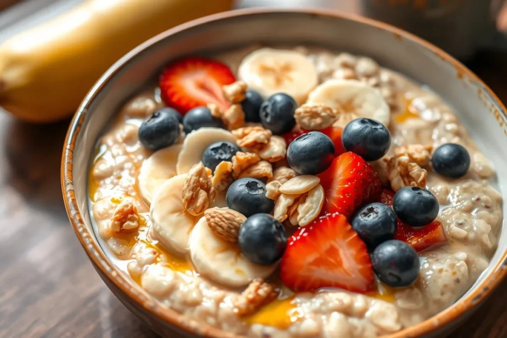 Oatmeal with Fresh Fruits and Nuts