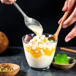 colorful ingredients to the coconut milk