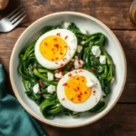 Spinach with Boiled Eggs Recipe